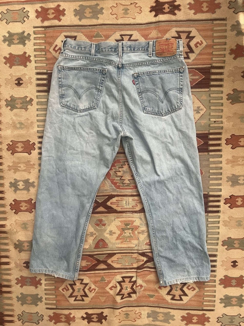 Vintage 505 Levi's Light Blue Relaxed Men’s Jeans - Straight Leg 38x26